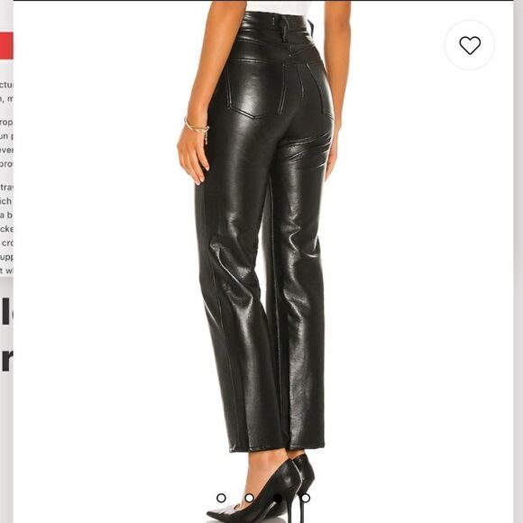 NWT Agolde Recycled Leather Fitted 90's Pants in Detox Size 30 - Picture 4 of 16